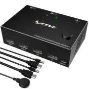4K HDMI KVM Switch 2 Ports USB 2.0 DP KVM Switcher Dual Monitor Computer Control