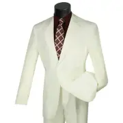 LUCCI Men's Ivory 2-Button Classic-Fit Poplin Polyester Suit - NEW