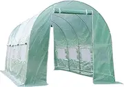 [TGEHAP] Greenhouse Replacement Cover for 20 x 10 x 7ft Portable Greenhouse, Large Walk-in Green Hot Garden House Top Tarp 2 Zippered Doors & 6 Roll-up Windows (Frame Does NOT Included) (20' x 10' x 7')
