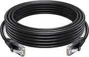 Maximm Ethernet Cable 15 ft CAT6 High Speed Internet Network LAN Cable Cord, Outdoor Waterproof (Black)