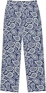 [ZZXXB] Paisley Flowers Blue Pattern Boys Long Pants Soft Trousers Elastic Waist Kids Lounge Bottoms with Pockets S-XL