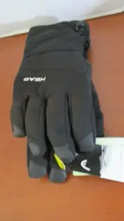 HEAD Black SORONA INSULATED WATERPROOF w/ POCKET SKI GLOVES~Men's Small~NWT