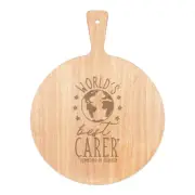 World's Best Carer Pizza Board Paddle Wooden Funny Gift Present Helper