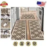 Elegant Kitchen Mats Set - 3 PCS Non-Slip & Super Absorbent for Floor Protection