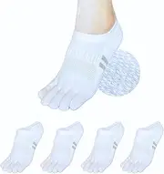 [ss soxsense] soxsense Cushion No Show Toe Socks For Women Five Finger Socks Low Cut Athletic Running Socks 4 Pairs