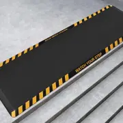 4PCS FEATOL Ergonomic Standing Work Mats for Floor w/Step Warning 20"x59"x9/10"