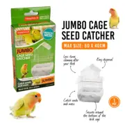 Jumbo Bird Cage Seed Catcher Mesh Cover Stretchy 60x40cm Traps Basket