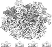 uxcell Metal Year Number Charm, Silver 2026 Year Charm Graduation Tassel for DIY Jewelry Making, Necklace Bracelets, Keychain, Pack of 100