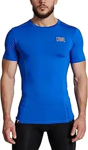 [LEONE 1947] Training Compression T-Shirt, DNA Compression T-Shirt, Blue