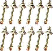 12 Pieces Furniture Connector Bolts Threaded Rod Connectors 4 in 1 Half Moon Spacers M8 Hardware for Solid Wood Bed Assembly, M8x80mm