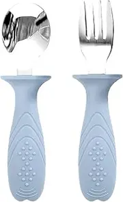 Baby Cutlery Set - Toddler Utensils Forks and Spoons Set | Cutlery with Easy-Grip Handles, Stainless Steel Children Safe Silverware for Kids Led Weaning Ages