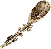 Didiseaon Brass Tea Spatula Teaspoon Tea Spoons Serving Handled Cute Tea Scoop Metal Tea Spoon Tea Utensils Spoon Decorative Tea Shovel Tea Tools Small Scoop Golden