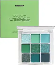 Green Eyeshadow Palette - Eye Shadow Pallets For Women | Green Glitter Eye Shadow Palette | 9 Colors Pigmented Eye Shadow Pallet | Waterproof Matte Pearle scent Shimmer Eye Makeup For Girls