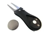 BALL MARKER GOLF SWITCHBLADE GOLF BLACK DIVOT TOOL NEW