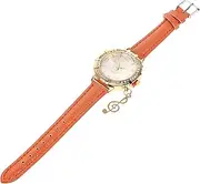 [LIFKOME] Belt Diamond Watch Wrist Watch Ladies Watches Gold Watch Digital Watch for Women Fob Watch Digital Woman Watch with Bracelet for Women Mirror Material: Ordinary Glass Mirror Orange