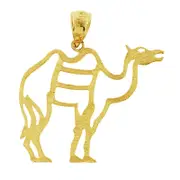 14K Gold Cut-Out Camel Pendant