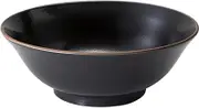 Mino Yaki 30872 Donburi Donburi Bowl, Capacity: Approx. 31.3 fl oz (1,050 ml), Bisque, Black, Made in Japan, Microwave Safe, Dishwasher Safe