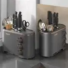 Space Saving Spice Storage Rack Plastic Spoon Shovel Storage Shelf Kitchen