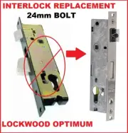 Lockwood Optimum Door Mortice Lock Body Replace Interlock 24mm bolt OP30/2PTL/SS