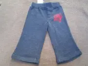 Boys Size 0 Pumpkin Patch navy marle fleece joggers track pants NWT
