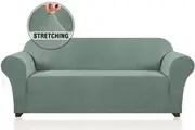 Stretch Sofa Slipcovers with Elastic Bottom and Anti-Slip Foams, 1 Piece Couch Shield Lounge Cover, 1/2/3/4 Seater Sofa Covers, Solid Sage