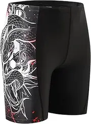 [HUGE SPORTS] Men's Swim Jammers Quick Dry Jammer Swimsuit Atheletic Racing Swim Shorts