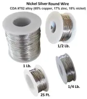 Nickel Silver Round Wire 22 Ga. Dead Soft Spool ( Made In USA) Choose Size