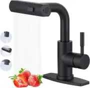Grifo para fregadero de barra de un solo orificio, 3 modos de agua, grifos de ba