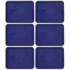 Pyrex 7211-PC Navy Blue Rectangle Food Storage Replacement Lid Cover (6-Pack)