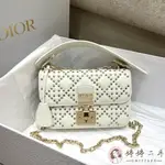 婷婷二手 DIOR 迪奧 ADDICT 手袋 小號 鏈條包 鎖扣包 肩背包 斜背包 女包 奶白色 M5821 實拍 免運