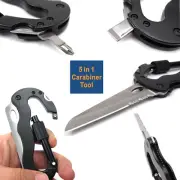 Multifunction Tool Keychain EDC Carabiner for Hiking,Camping,Hunting,Backpacking