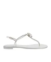 Anthonia metallic-effect flat sandals 38,40.5 White