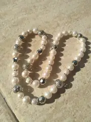 SILVER AND PEARL NECKLACE