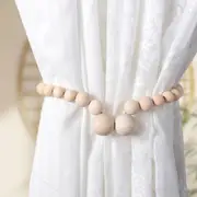 Magnetic Curtain Tieback Boho Wooden Bead Rope Curtain Tie