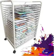 Art Drying Rack for Classroom,Painting Mobile Art Rack,20 Shelves Metal Art Storage Rack,Suitable for Drawings Paintings and Prints