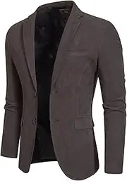 [Qolkmuiy-GJ] Men's Casual Sports Coat, 2 Button Coat, Fashion Lightweight Lapel Peaked Classic Knit Blazer