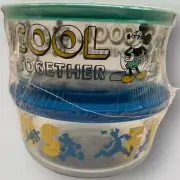 Disney Pyrex Glass storage “Cool Together” 4-cup lids Mickey Minnie Pluto Seals