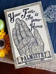New XL Halloween Palmistry Fortune Teller Secret Stash Keepsake Book Box 13”