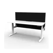 1500Mm Single Workstation With Screen Natural White And White