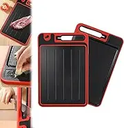 4 in 1 Thawing Mat, Thawing Pad, Defrosting Tray for Frozen Meat, Thawing Board with Cutting Board, Knife Sharpener and Garlic Grater (Big)