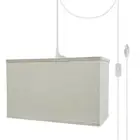 Aspen Creative Corporation 1-Light White Plug-In Swag Pendant with Light Grey