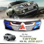 TITANIUM NET GRILL FRONT CHROME RED LOGO FOR MITSUBISHI L200 MQ TRITON 15-2018 (for: Mitsubishi)