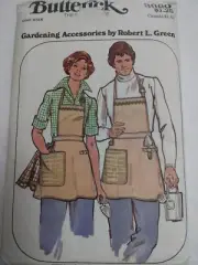 Apron Gardening Butcher Work Butterick 3989 Sewing Pattern & Transfer VTG 70s
