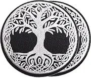 Harsgs 2PCS Yggdrasil The Tree of Life Patch Embroidered Applique Badge Iron on/Sew on Patches Emblem Patch DIY Accessories, Perfect for Clothes, Dress, Hat, Jeans