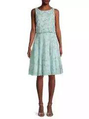 Aidan Mattox Boat Neck Beaded Dress Mint Size 6 NEW $450