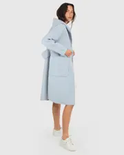 [Belle & Bloom] Walk This Way Wool Blend Oversized Coat - Light Blue
