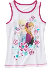 Disney Frozen Anna & Elsa Girls Racer Back Tank Top X-Large