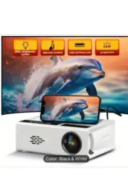 Mini-Projector S2 1080p Portable LED Mini Projector White Multi-Media LCD NEW