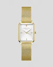 [Rosefield] Rosefield Women's Octagon Xs Mesh Watch in White/Gold One Size White/Gold