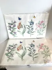 LENOX Placemat Set (6) Butterfly Meadow Garden Floral Spring 13” x 19” NEW